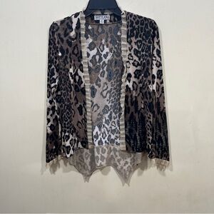Y2K Svetlana leopard print top or dress vintage 6 cardigan animal print